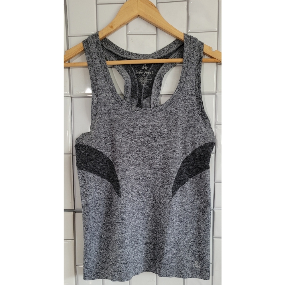 SOHO SPORT Womens Athletic Tank Sport Top Racerback Knit Gray